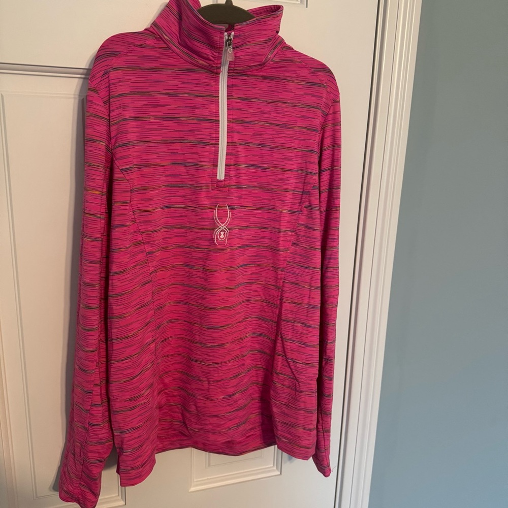 Spyder Multicolor Striped Quarter-Zip Top TNeck baselayer T-neck Bocca Medium M